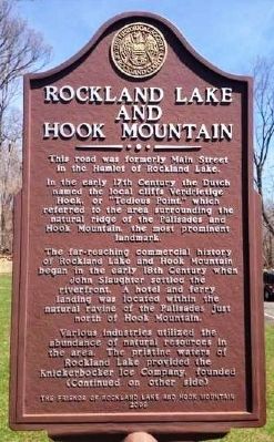 Rockland Lake and Hook Mountain Marker image. Click for full size.