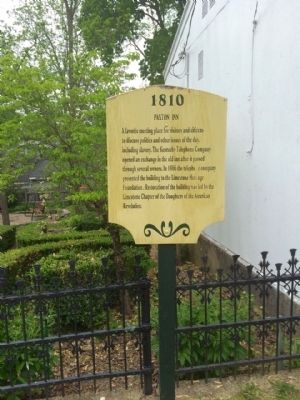 Paxton Inn Marker around corner from main marker. image. Click for full size.