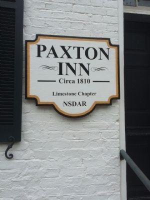 Paxton Inn sign at front door. image. Click for full size.