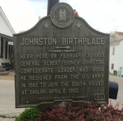 Nearby Johnston Birthplace Marker. Click for full size. Nearby Johnston Birthplace Marker image. Click for full size.