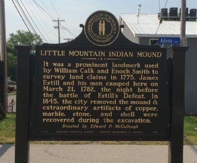 Little Mountain Indian Mound Marker (Reverse) image. Click for full size.