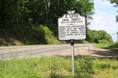 Craig County / Giles County Marker image. Click for full size.