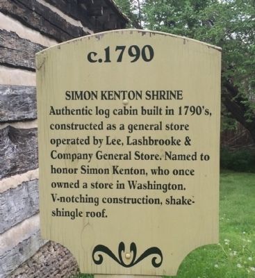 Original Simon Kenton Shrine Marker image. Click for full size.