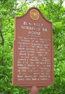 Blauvelt-Norris-Burr-House Marker image. Click for full size.