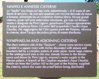 Nymphaeum and Adjoining Cisterns / Ninfeo e Annesse Cisterne Marker. Click for full size. Nymphaeum and Adjoining Cisterns / Ninfeo e Annesse Cisterne Marker image. Click for full size.