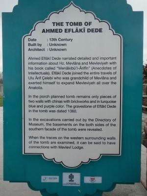 The Tomb of Ahmed Eflk Dede Marker image. Click for full size.