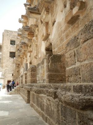 The Theatre of Aspendos, stage building. Click for full size. The Theatre of Aspendos, stage building image. Click for full size.