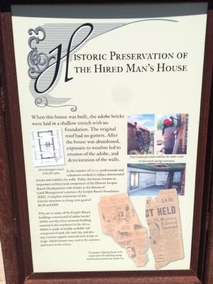 Historic Preservation of the Hired Mans House Marker image. Click for full size.