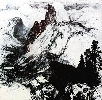Thomas Moran etching , 1887. Click for full size. Thomas Moran etching , 1887 image. Click for full size.