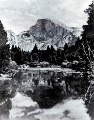 Half Dome from Sentinel Bridge postcard c. 1940. Click for full size. Half Dome from Sentinel Bridge postcard c. 1940 image. Click for full size.