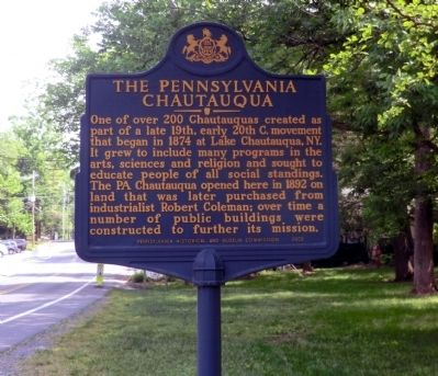 The Pennsylvania Chatauqua Marker. Click for full size. The Pennsylvania Chatauqua Marker image. Click for full size.