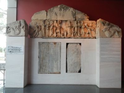 Fountain Pediment recovered from Perge at the Antalya Museum.. Click for full size. Fountain Pediment recovered from Perge at the Antalya Museum. image. Click for full size.