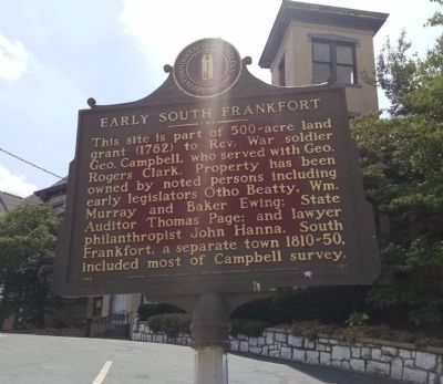 Early South Frankfort Marker [reverse] image. Click for full size.