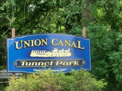 Sign in the Union Canal Tunnel Park image. Click for full size.