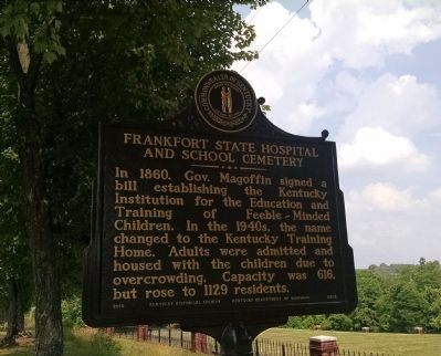 Frankfort State Hospital And School Cemetery Marker [front] image. Click for full size.
