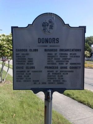 Donors' names on reverse side of marker. Click for full size. Donors' names on reverse side of marker image. Click for full size.