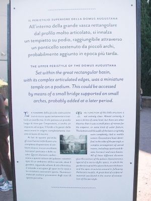 The Upper Peristyle of the Domus Augustana Marker. Click for full size. The Upper Peristyle of the Domus Augustana Marker image. Click for full size.