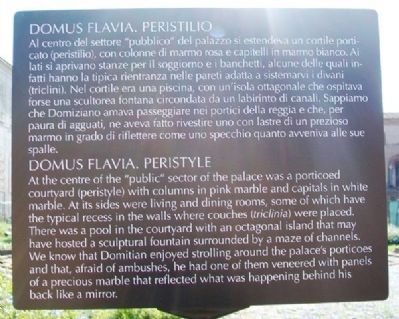 Domus Flavia. Peristyle / Peristilio Marker. Click for full size. Domus Flavia. Peristyle / Peristilio Marker image. Click for full size.