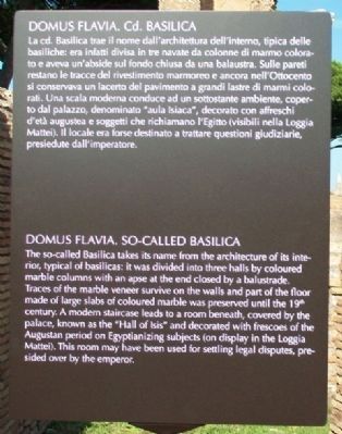 Domus Flavia. So-called Basilica / Cd. Basilica Marker. Click for full size. Domus Flavia. So-called Basilica / Cd. Basilica Marker image. Click for full size.