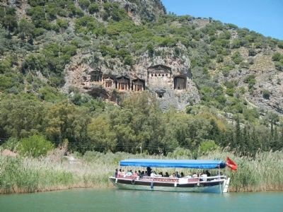 Persian tombs from the Dalyan River image. Click for full size.