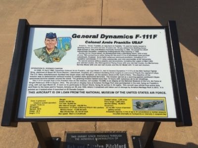 Colonel Arnie Franklin USAF Marker. Click for full size. Colonel Arnie Franklin USAF Marker image. Click for full size.