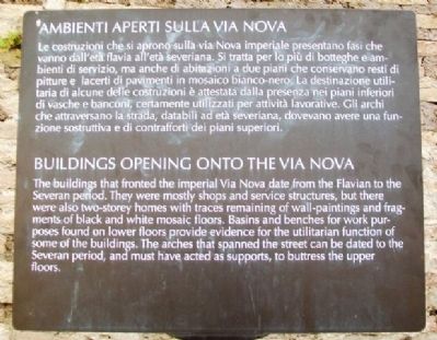 Buildings Opening Onto The Via Nova Marker. Click for full size. Buildings Opening Onto The Via Nova Marker image. Click for full size.