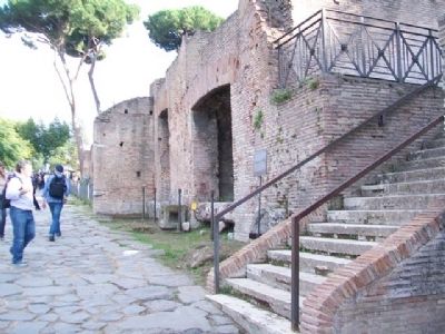 Buildings Opening Onto The Via Nova and Marker. Click for full size. Buildings Opening Onto The Via Nova and Marker image. Click for full size.