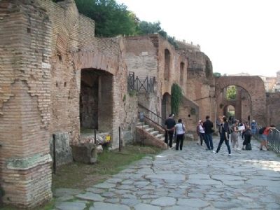 Buildings Opening Onto The Via Nova and Marker. Click for full size. Buildings Opening Onto The Via Nova and Marker image. Click for full size.