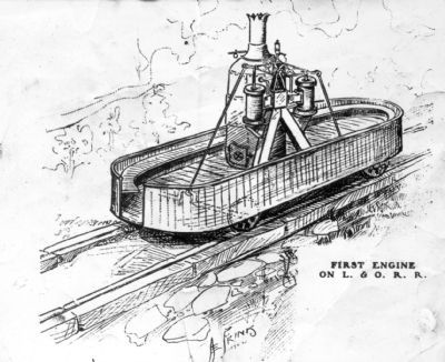 First Engine on the Lexington and Ohio Railroad image. Click for full size.