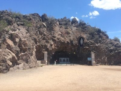 Wide view of The Grotto at San Xavier del Bac Marker. Click for full size. Wide view of The Grotto at San Xavier del Bac Marker image. Click for full size.