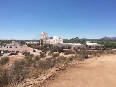 Mission San Xavier del Bac seen from the grotto.. Click for full size. Mission San Xavier del Bac seen from the grotto. image. Click for full size.