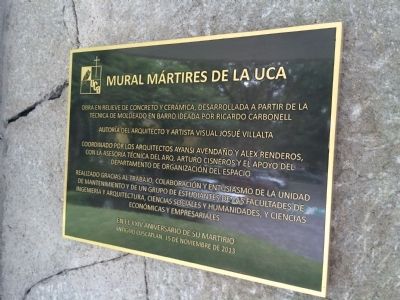 Mural of the Martyrs of the UCA Marker image. Click for full size.