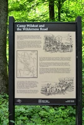Camp Wildcat and the Wilderness Road Marker. Click for full size. Camp Wildcat and the Wilderness Road Marker image. Click for full size.