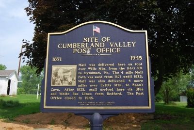 Site of Cumberland Valley Post Office Marker. Click for full size. Site of Cumberland Valley Post Office Marker image. Click for full size.
