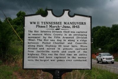 WW II Tennessee Maneuvers Marker image. Click for full size.