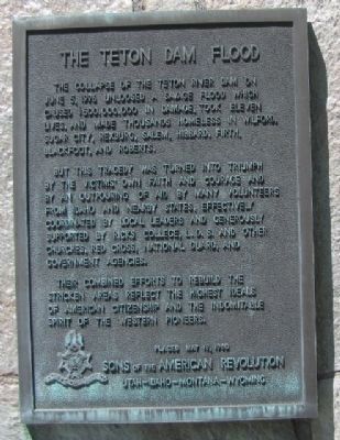 The Teton Dam Flood Marker Marker image. Click for full size.