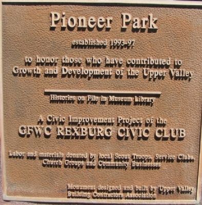 Pioneer Park Marker Marker image. Click for full size.