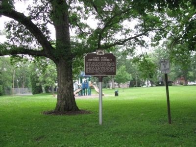 East Park Historic District Marker. Click for full size. East Park Historic District Marker image. Click for full size.