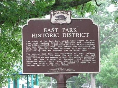 East Park Historic District Marker. Click for full size. East Park Historic District Marker image. Click for full size.