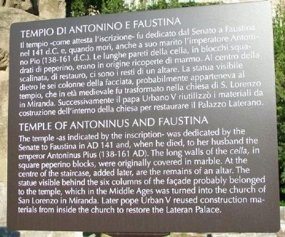 Temple of Antoninus and Faustina Marker. Click for full size. Temple of Antoninus and Faustina Marker image. Click for full size.