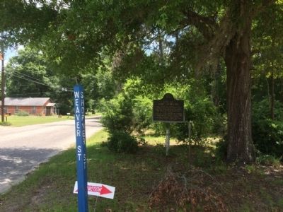 View of marker looking east on Shoffner Street.. Click for full size. View of marker looking east on Shoffner Street. image. Click for full size.