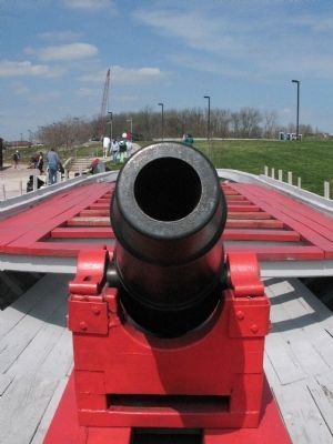Carronade on Barney's Barge. Click for full size. Carronade on Barney's Barge image. Click for full size.