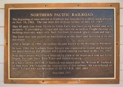 Northern Pacific Railroad Marker. Click for full size. Northern Pacific Railroad Marker image. Click for full size.