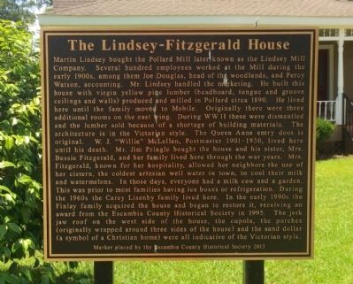 Lindsey-Fitzgerald House Marker image. Click for full size.
