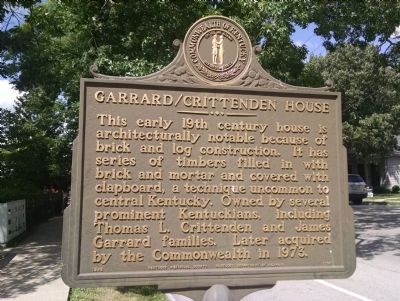 Garrard/Crittenden House Marker. Click for full size. Garrard/Crittenden House Marker image. Click for full size.