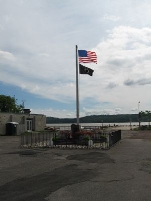Flags and Markers at the end of the Piermont Pier image. Click for full size.