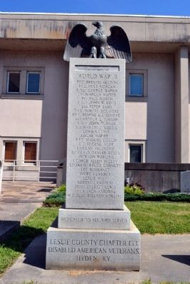 Leslie County Veterans Memorial image. Click for full size.