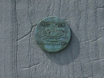 Bronze Button on Stone from Belgium image. Click for full size.