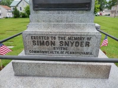 Erected to the Memory of Simon Snyder Marker image. Click for full size.