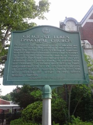 Grace-St. Luke's Episcopal Church Marker. Click for full size. Grace-St. Luke's Episcopal Church Marker image. Click for full size.